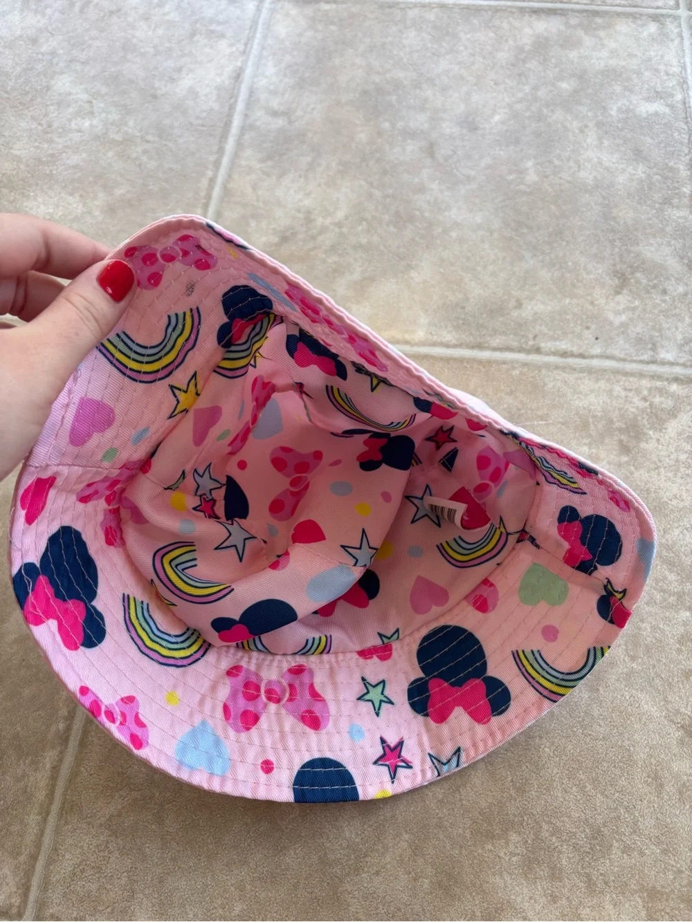 Disney Pink and White Polka Dot Minnie Bucket Hat